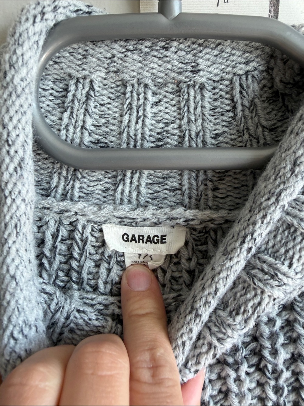 Garage Cozy Gray Turtleneck Sweater Small - Picture 3 of 5
